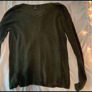 army green knit F21 sweater
